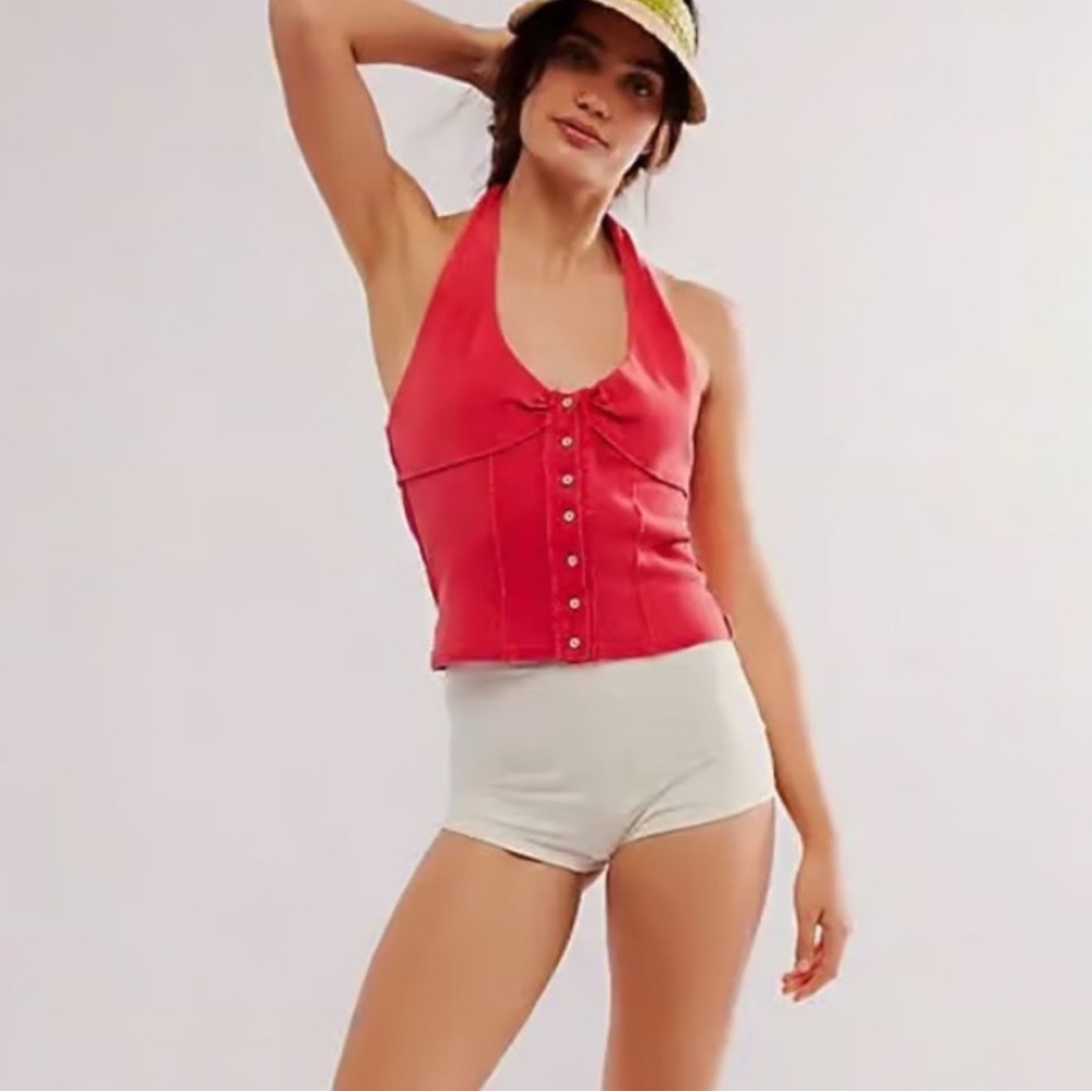 Free People We The Free Sun-Kissed Halter - High Risk Red NWOT